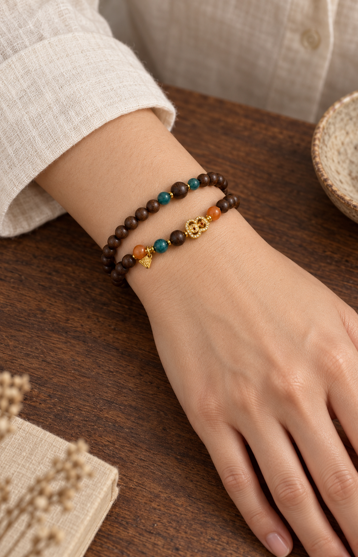 Courtyard Serenade - Scented Bracelet — worn view