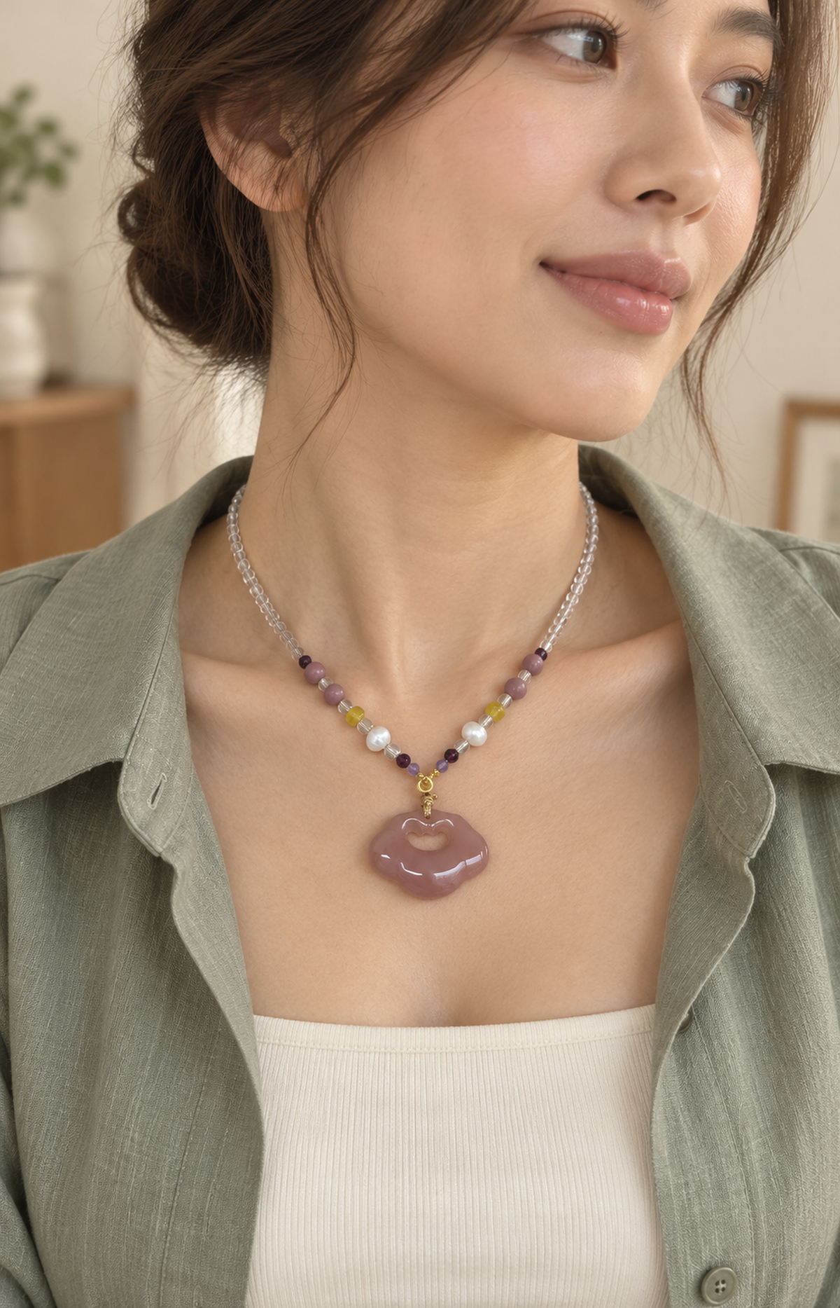 A Solemn Oath - Scented Necklace - worn view