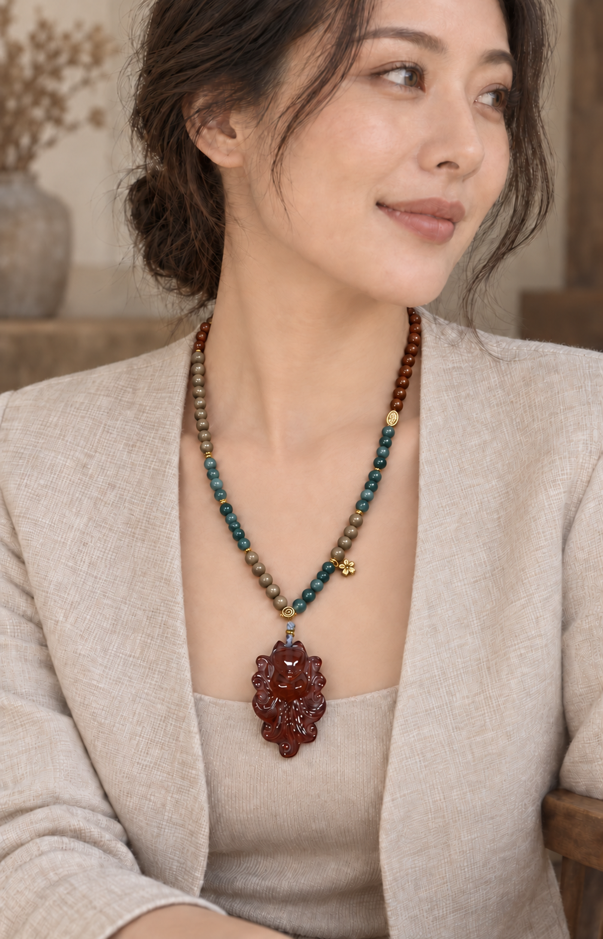 An Intimate Dedication - Scented Necklace - worn view