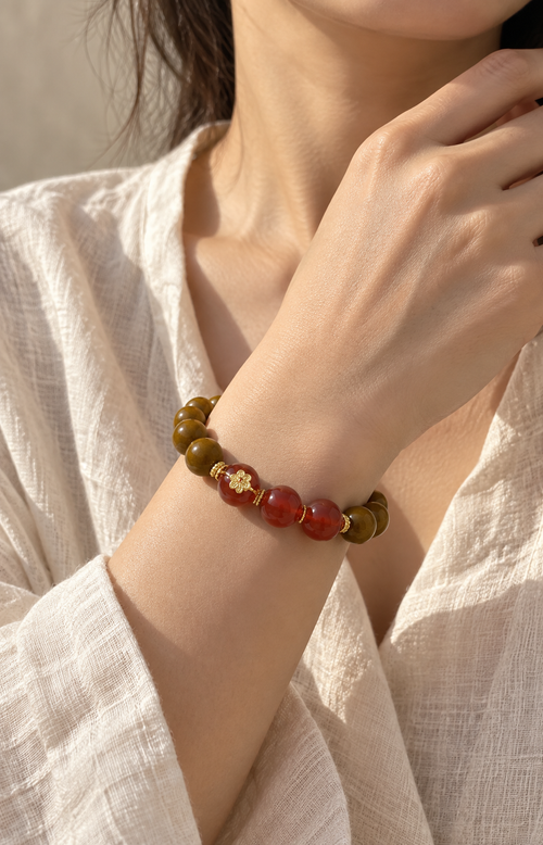 Autumn Petals - Scented Bracelet - worn view