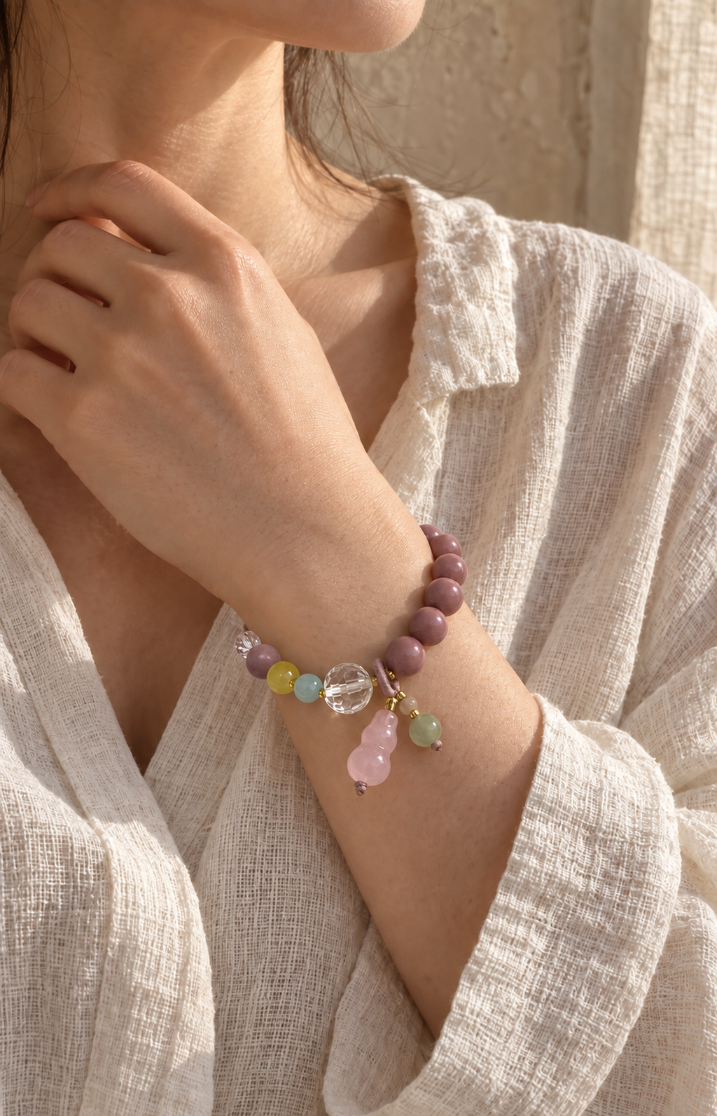 Blush Gourd - Scented Bracelet - worn view