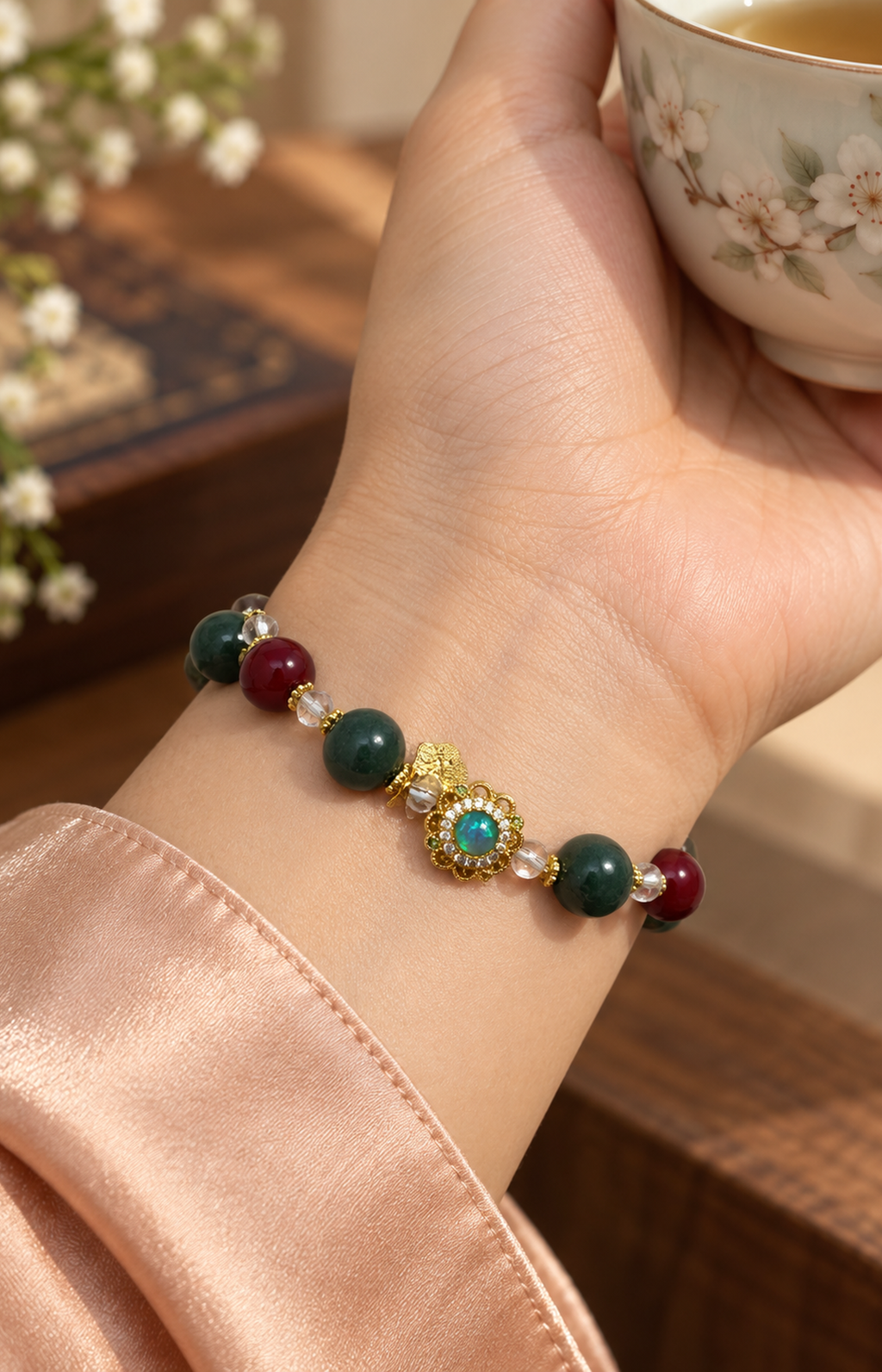Botanical Arabesque - Scented Bracelet - worn view