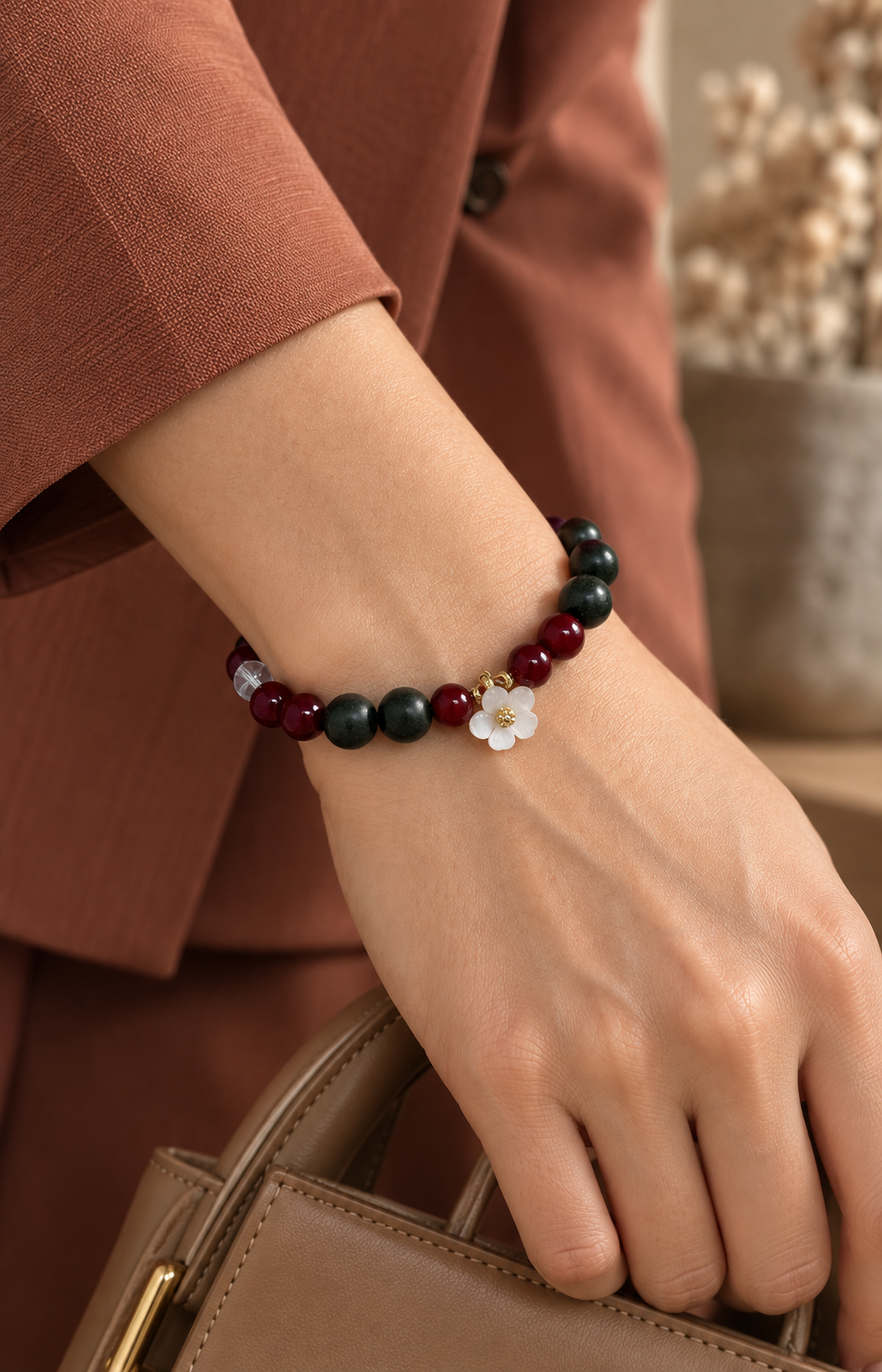 Camellia Minuet - Scented Bracelet - worn view