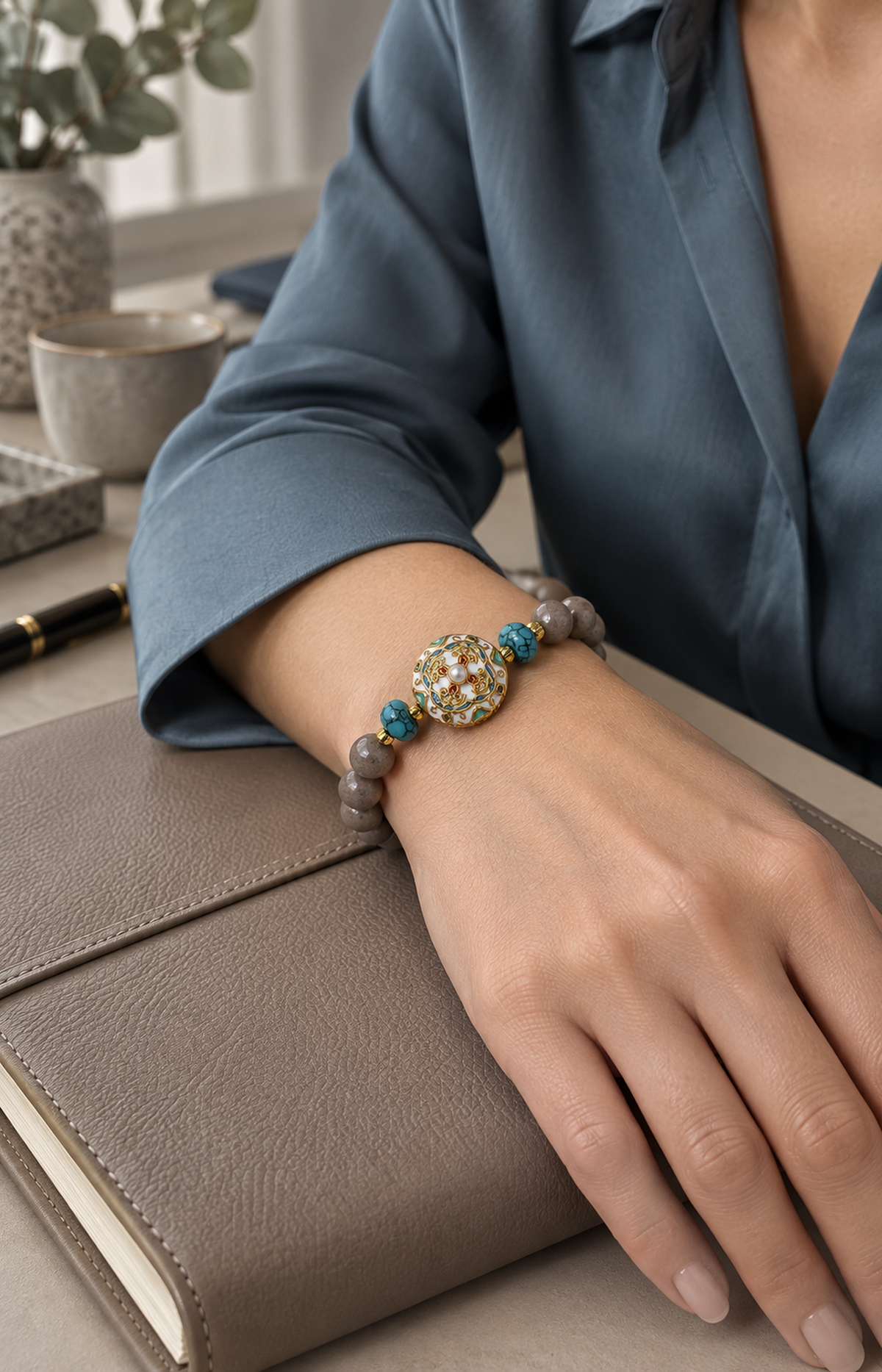 Chalk Cliffs - Scented Bracelet - worn view