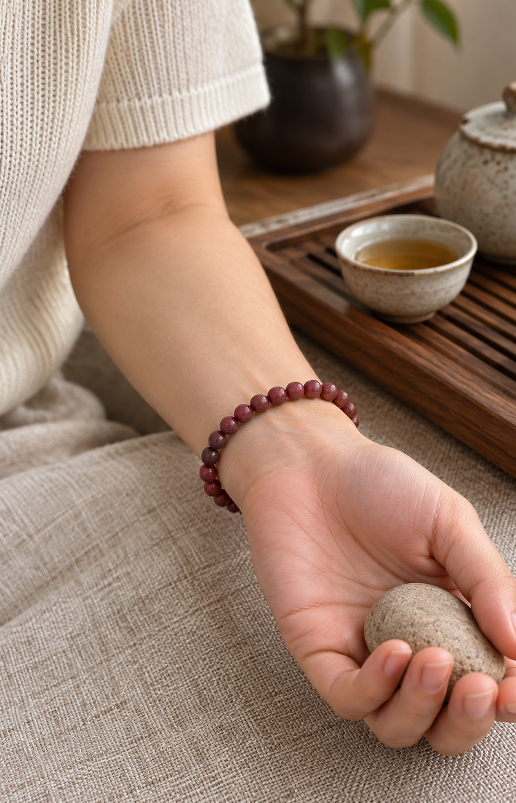 Cradled Melody - Scented Bracelet - worn view