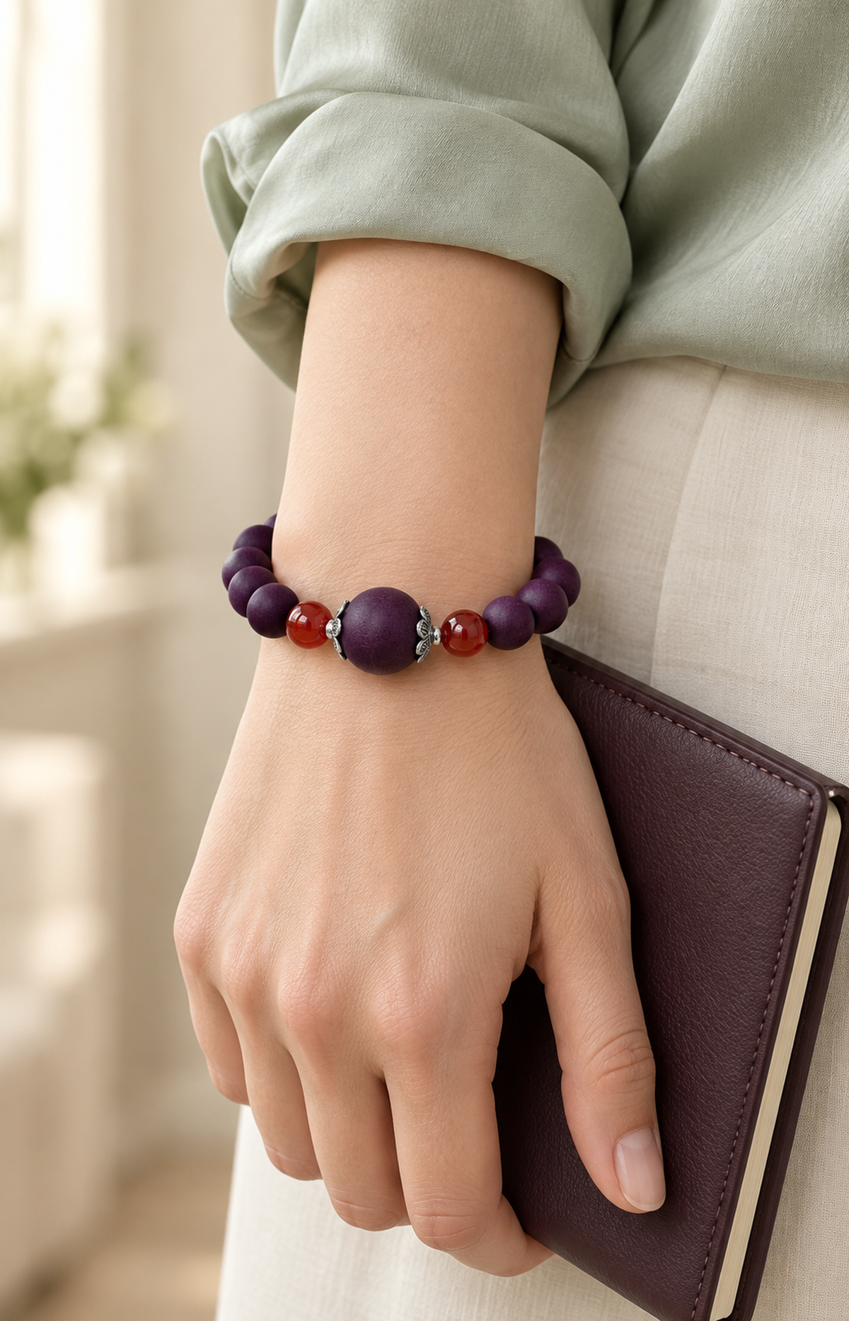 Crimson Interval - Scented Bracelet - worn view