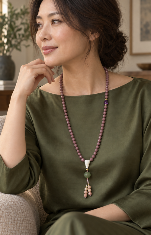 Delicate Pilgrimage - Scented Necklace - worn view