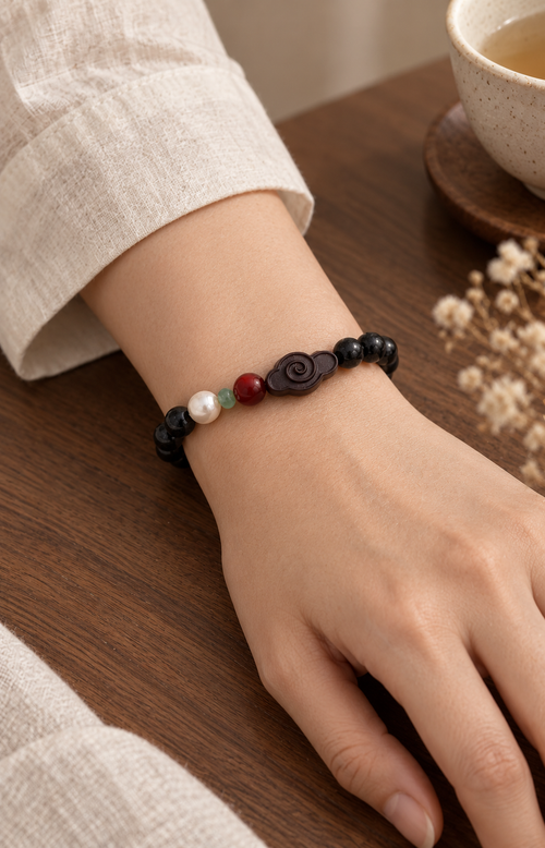 Drifting Cloudbank - Scented Bracelet - worn view