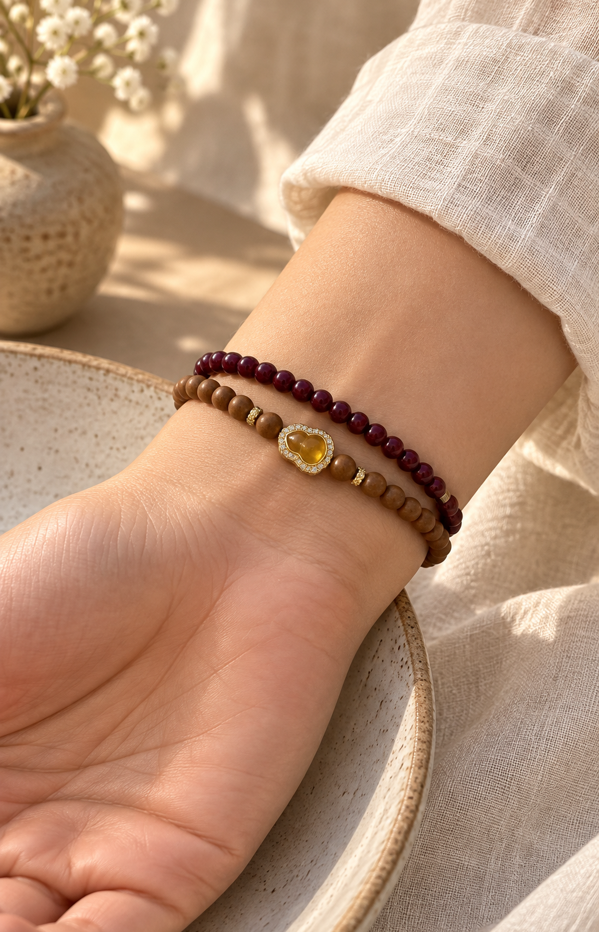 Fireside Festivity - Scented Bracelet - worn view