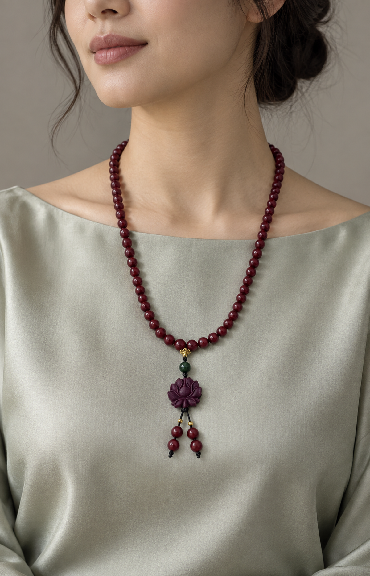 Floating Pavilion - Scented Necklace - worn view