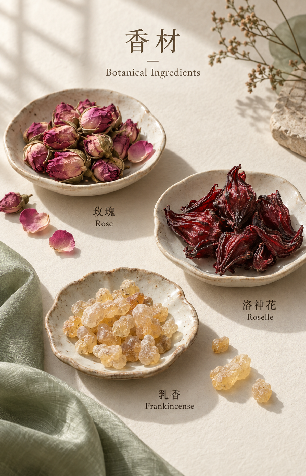 Floating Pavilion - Scented Necklace - botanical materials