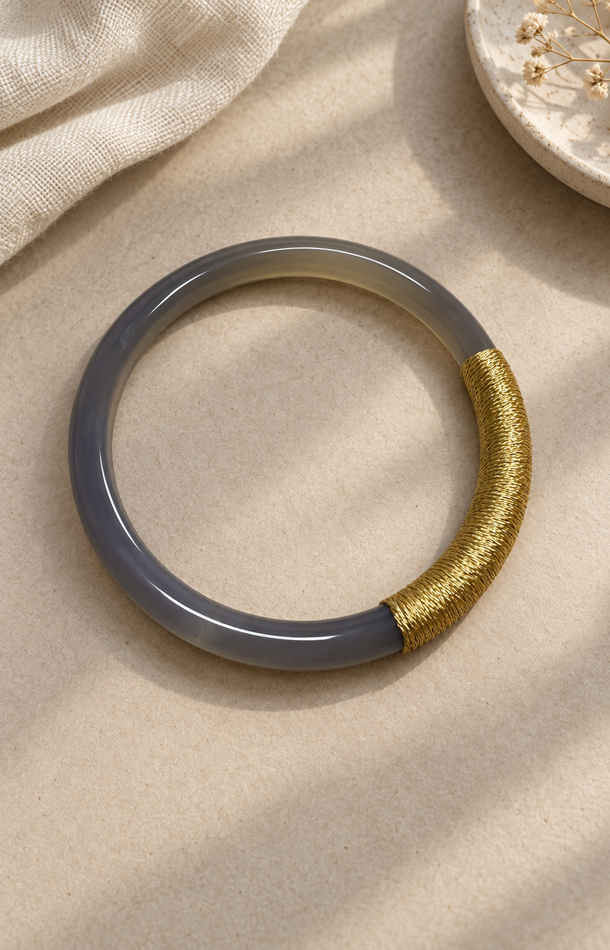 Fogbound Coast - Agate Bangle - product view
