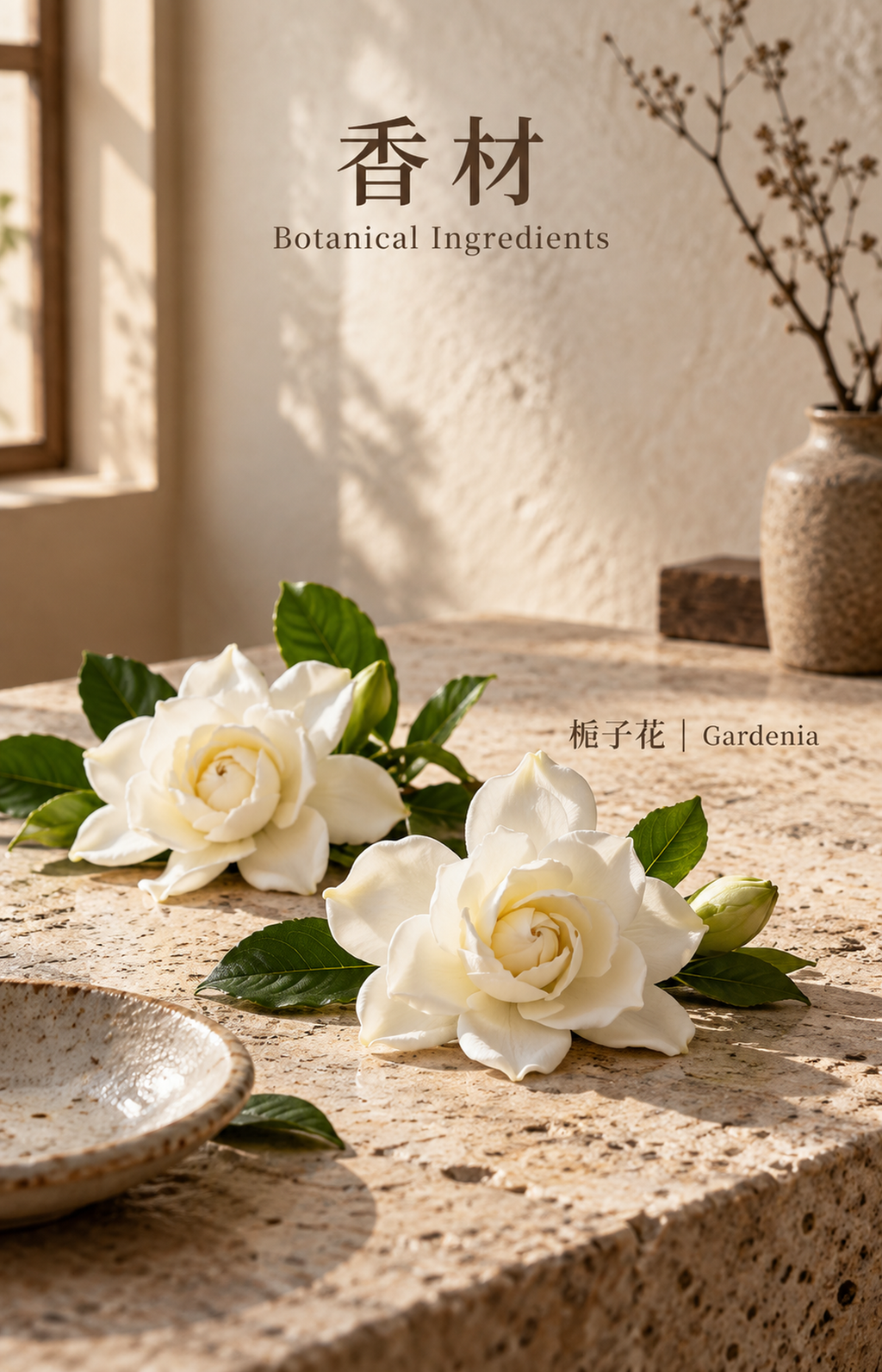 Gardenia Ribbons - Scented Necklace - botanical materials