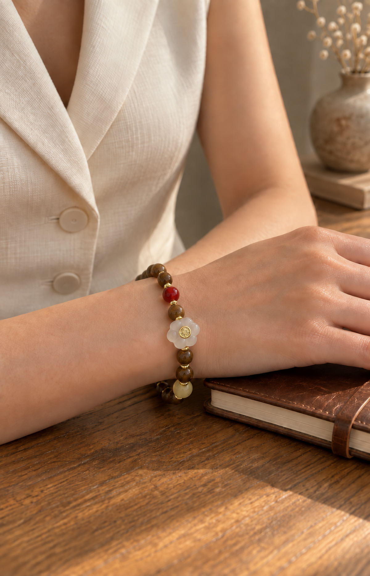 Gathered Colours - Scented Bracelet - worn view