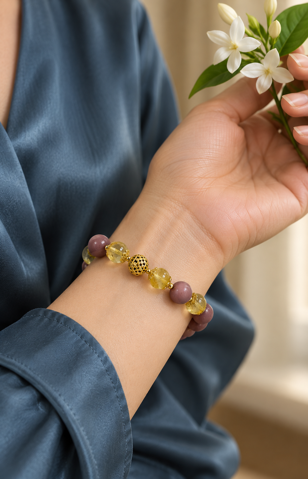 Glimpsed Radiance - Scented Bracelet - worn view