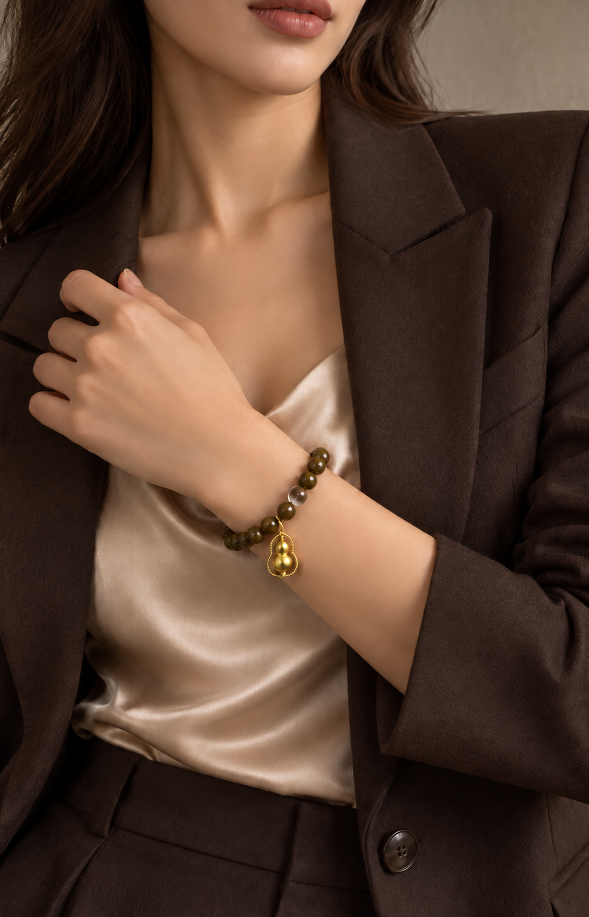 Golden Seed - Scented Bracelet - worn view