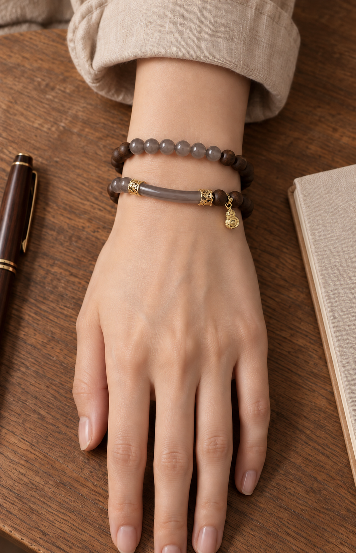 Half Moon - Scented Bracelet - worn view
