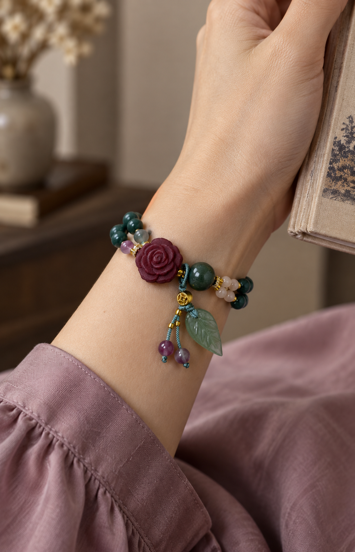 Leafbound Romance - Scented Bracelet - worn view