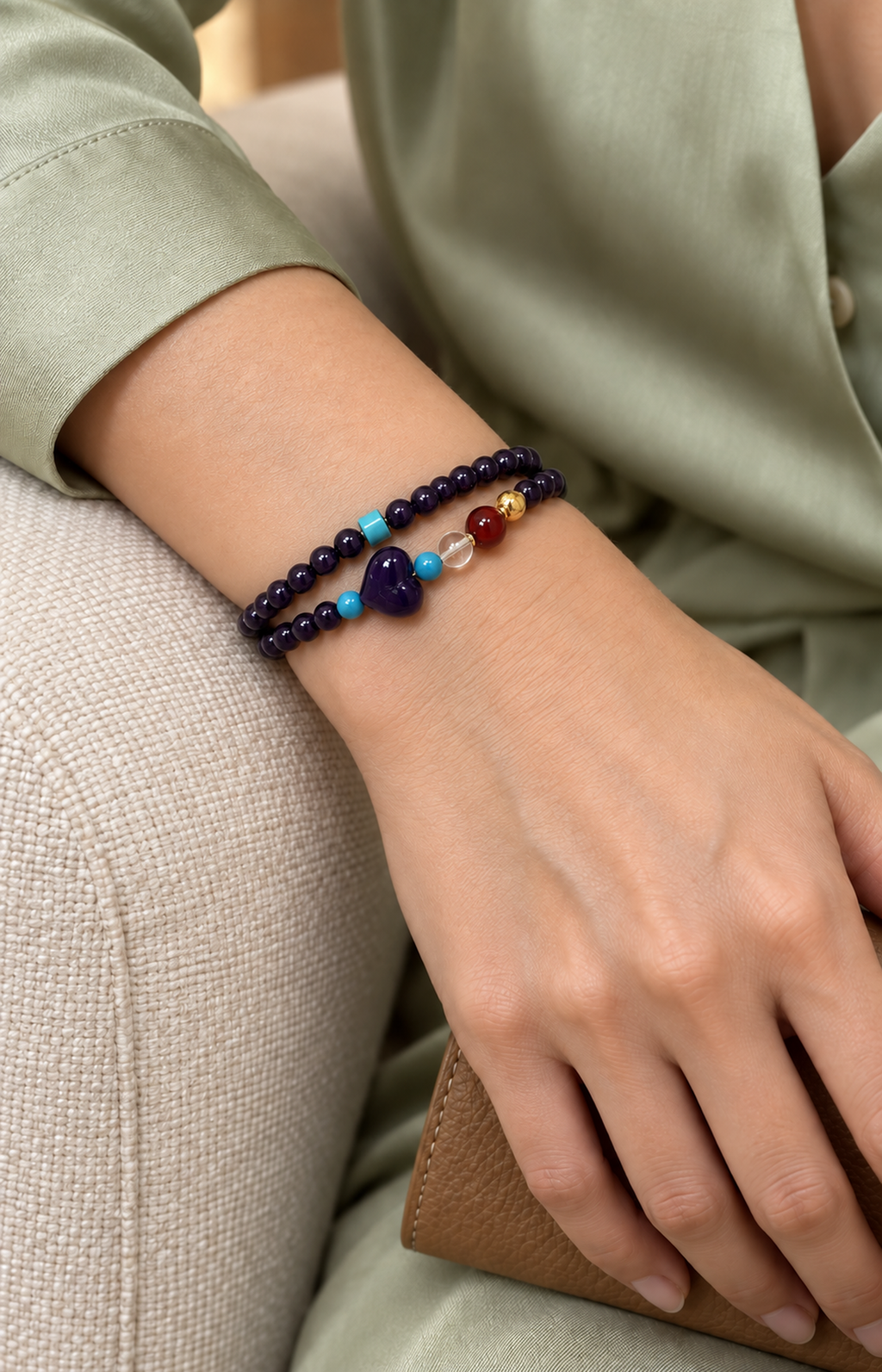 Love Entwined - Beaded Bracelet - worn view