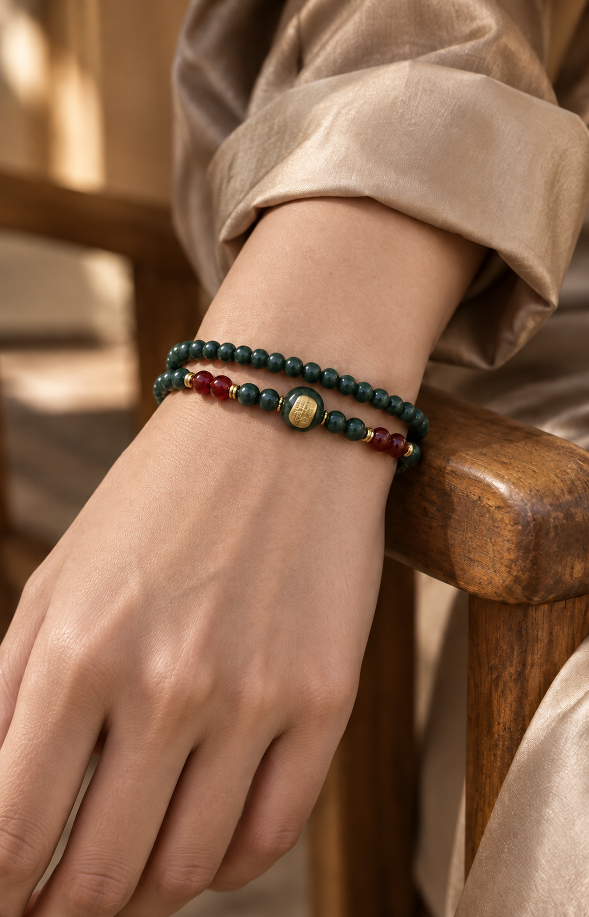 Moss Fold - Scented Bracelet - worn view