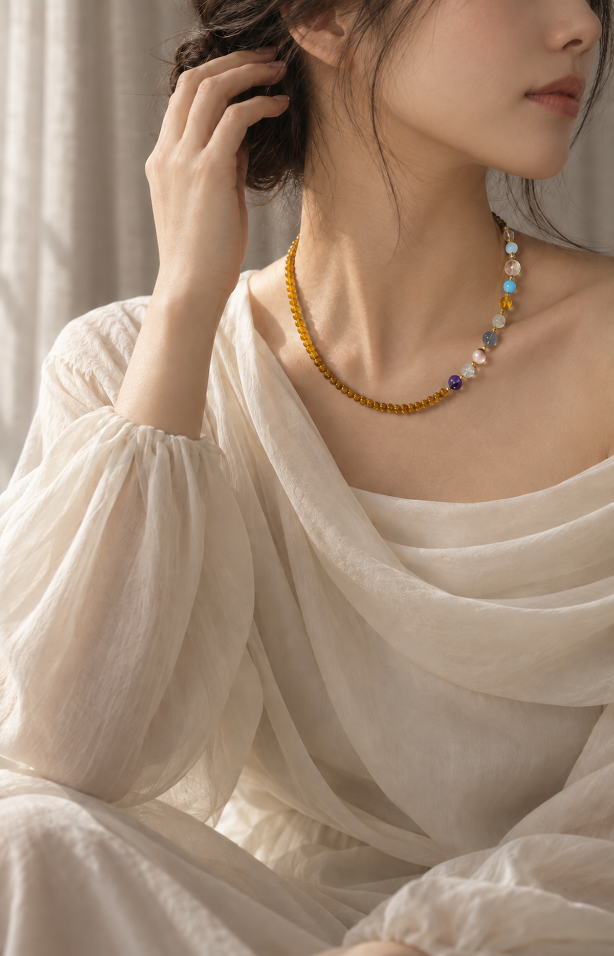 Closer In - Scented Necklace — worn view