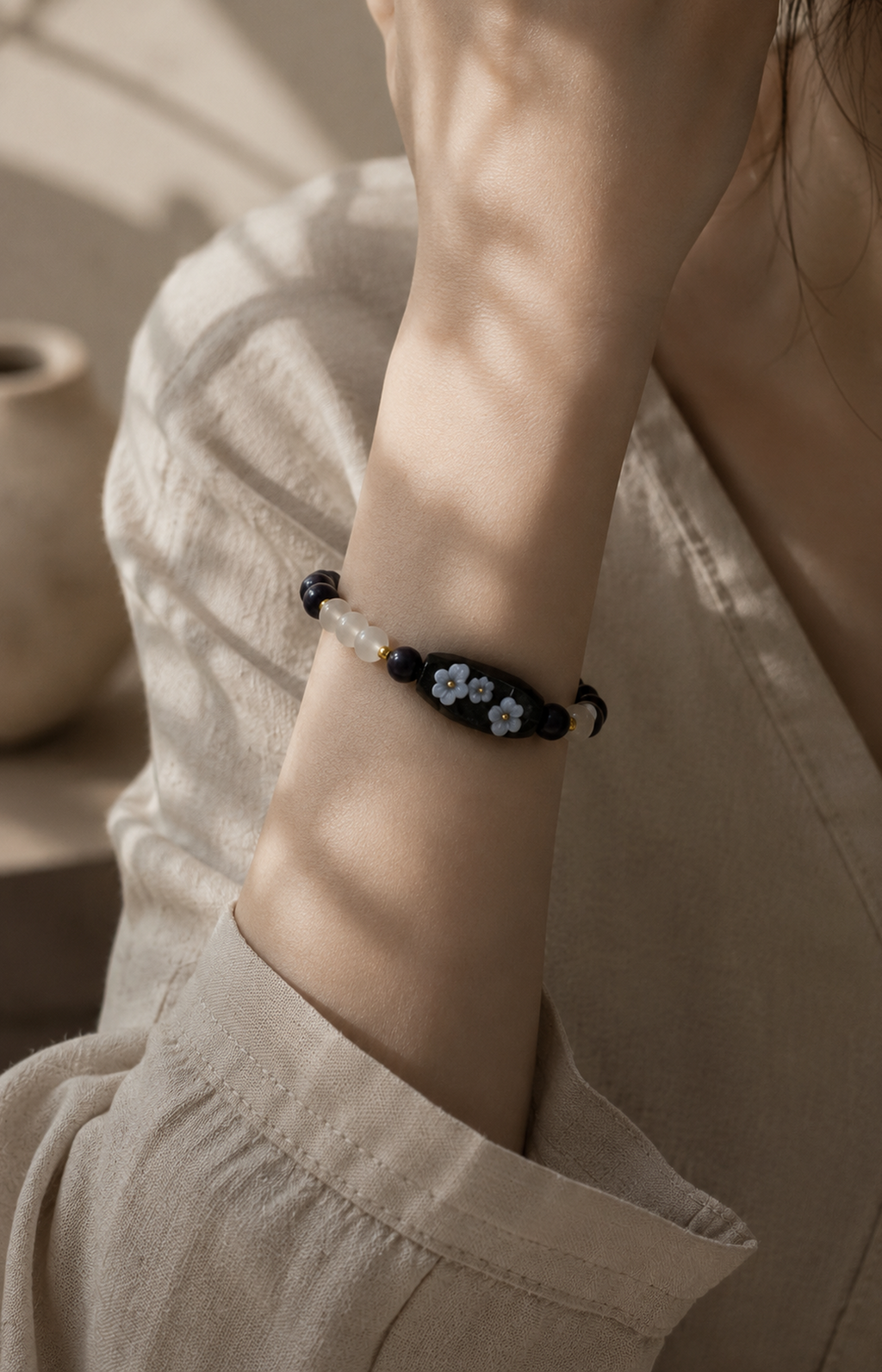 Flowers After Dark - Scented Bracelet — worn view