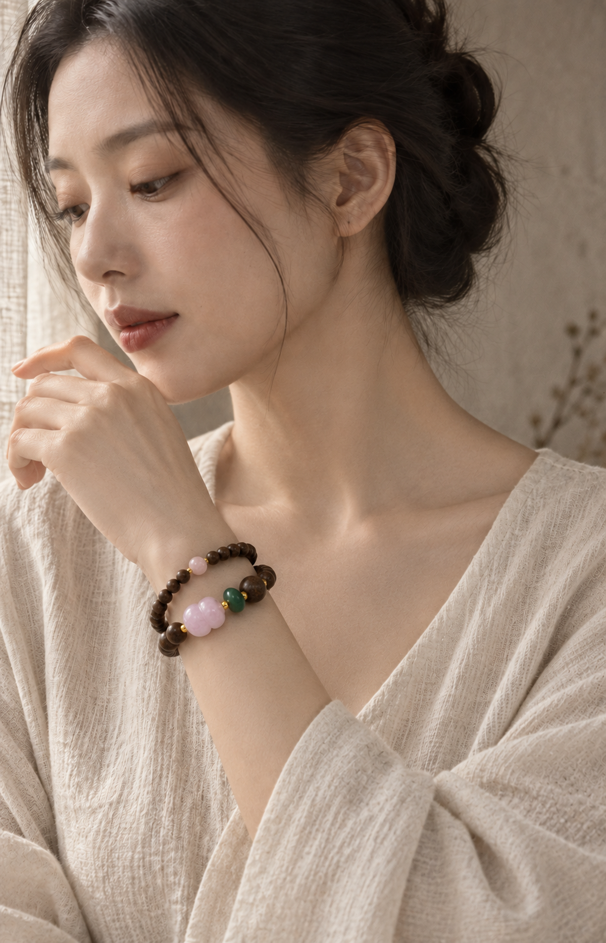 Gentle Orbit - Scented Bracelet — worn view
