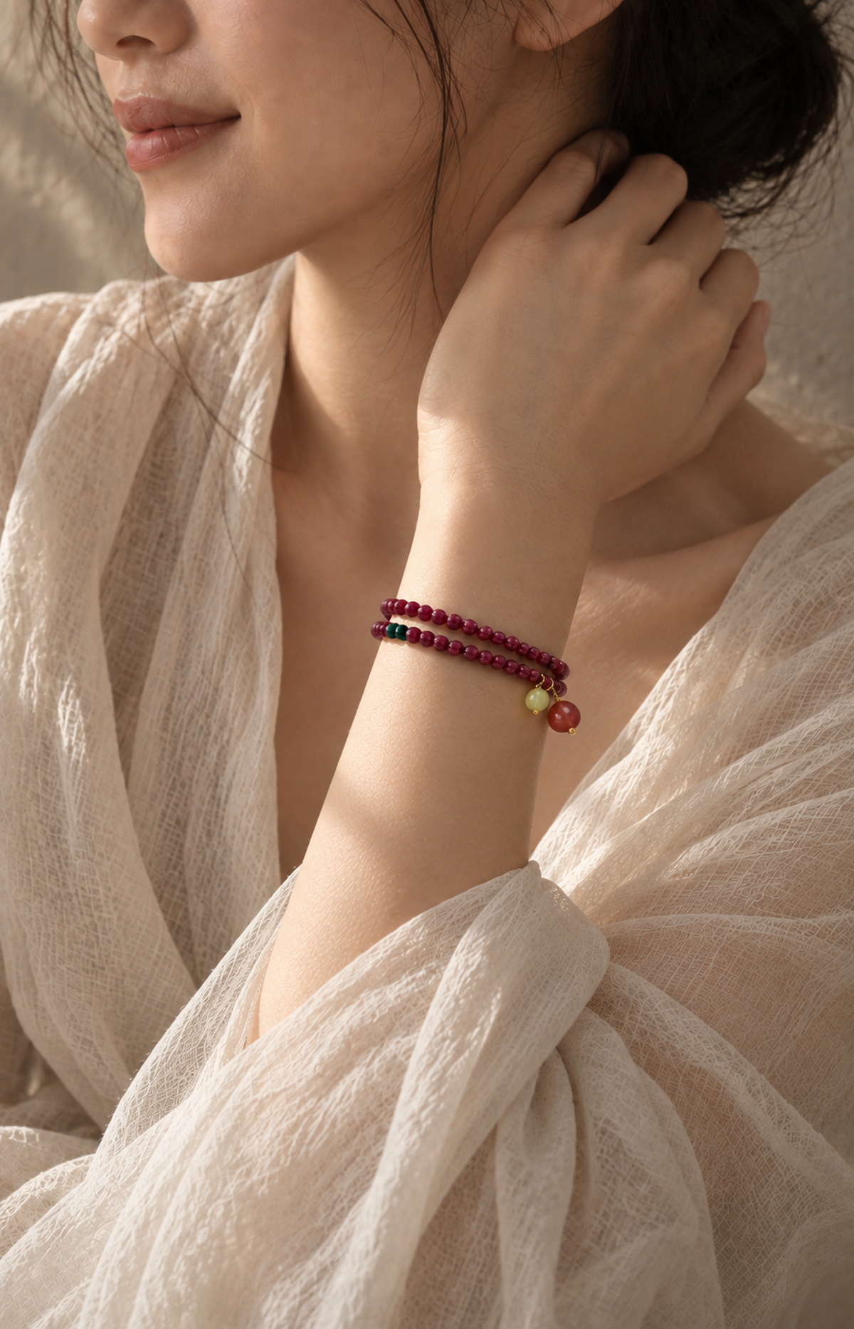 Petal Passage - Scented Bracelet — worn view