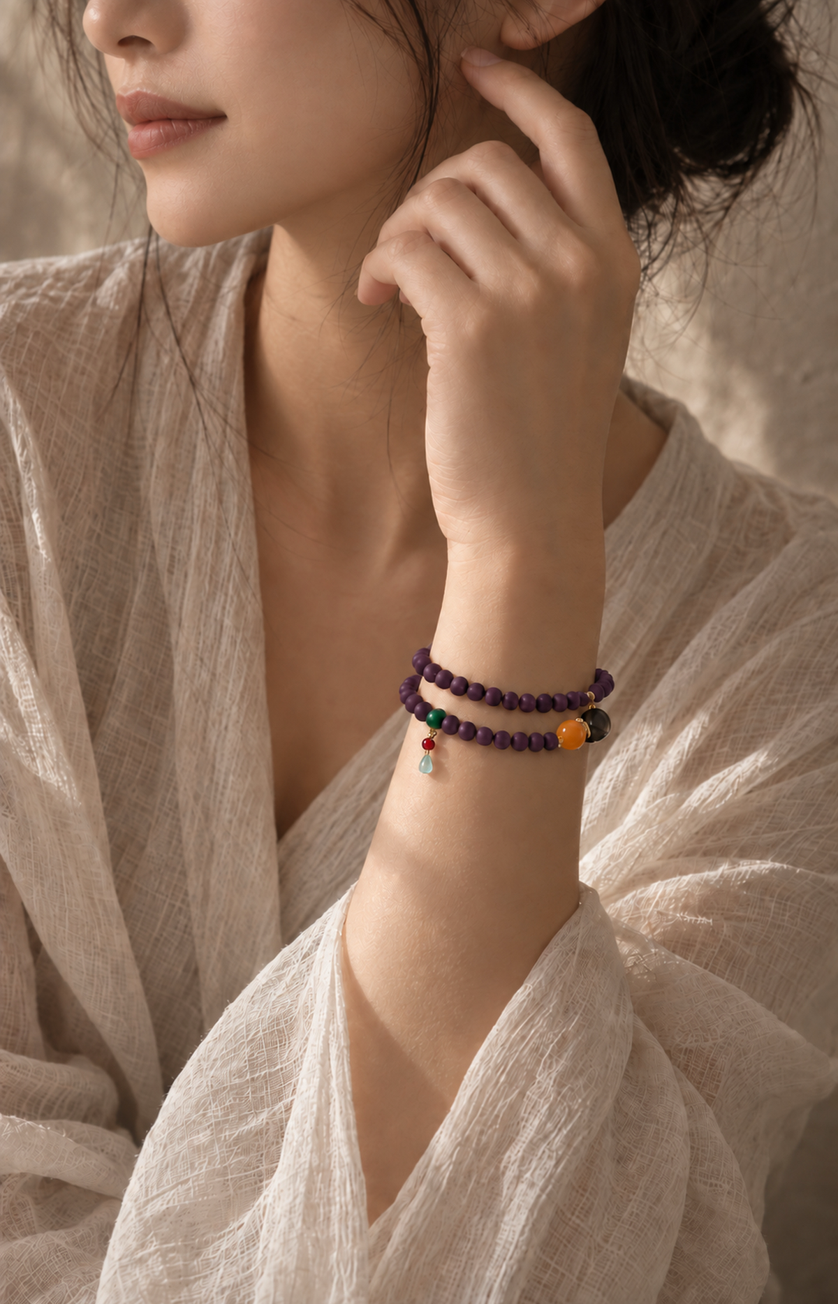 A Private Masquerade - Scented Bracelet — worn view