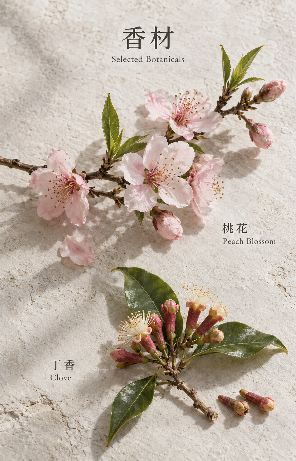 Peach Garland - Scented Bracelet - selected botanicals: 桃花 / Peach Blossom; 丁香 / Clove