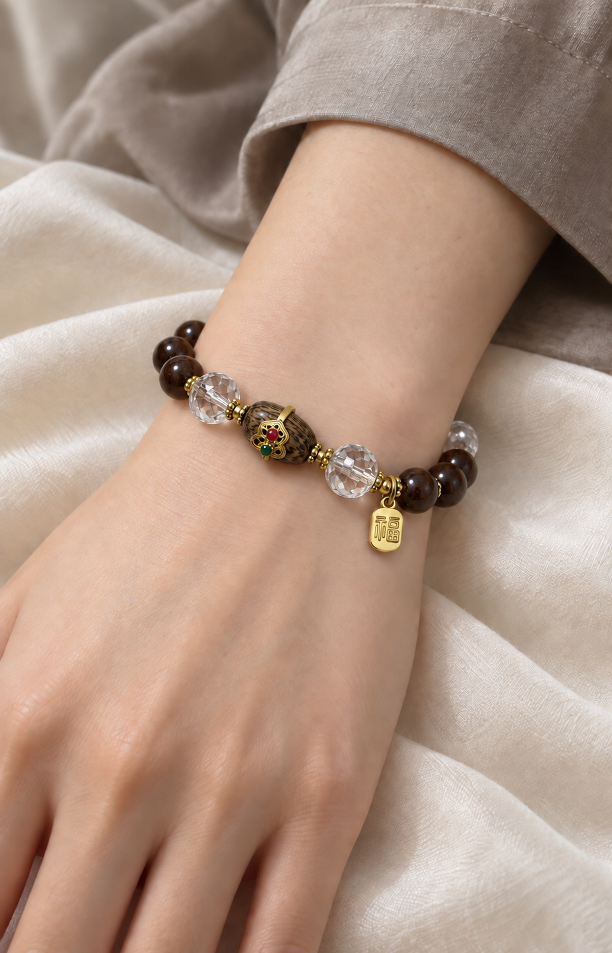 Pine Facets - Scented Bracelet - worn view