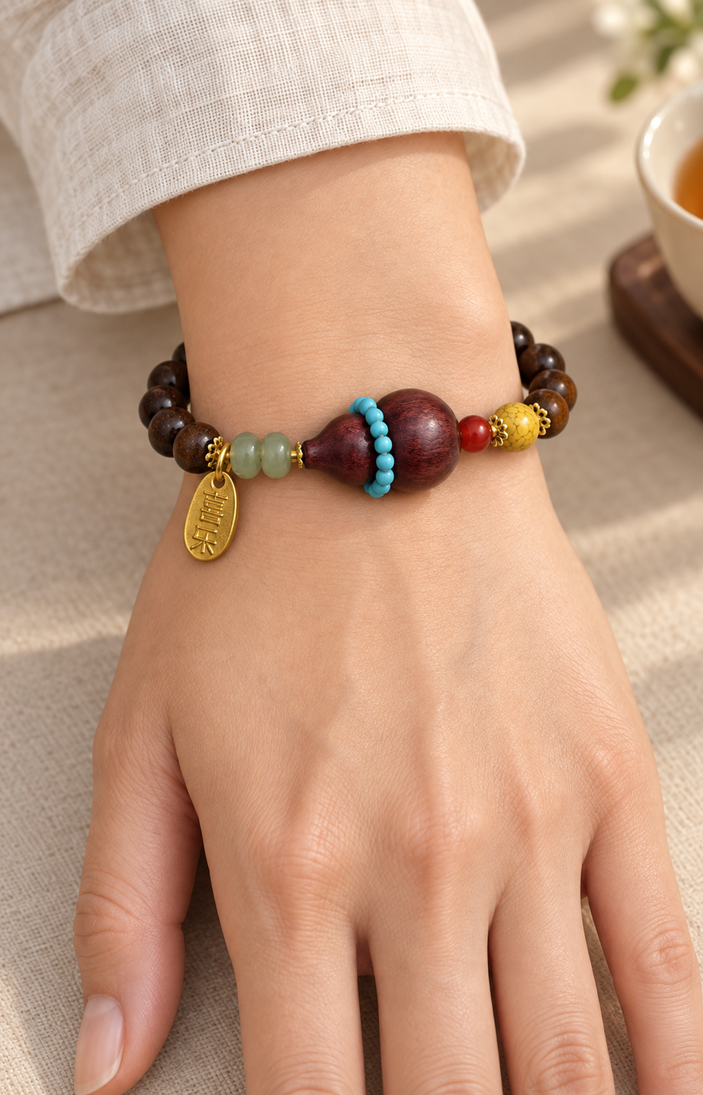 Pine Gourd - Scented Bracelet - worn view