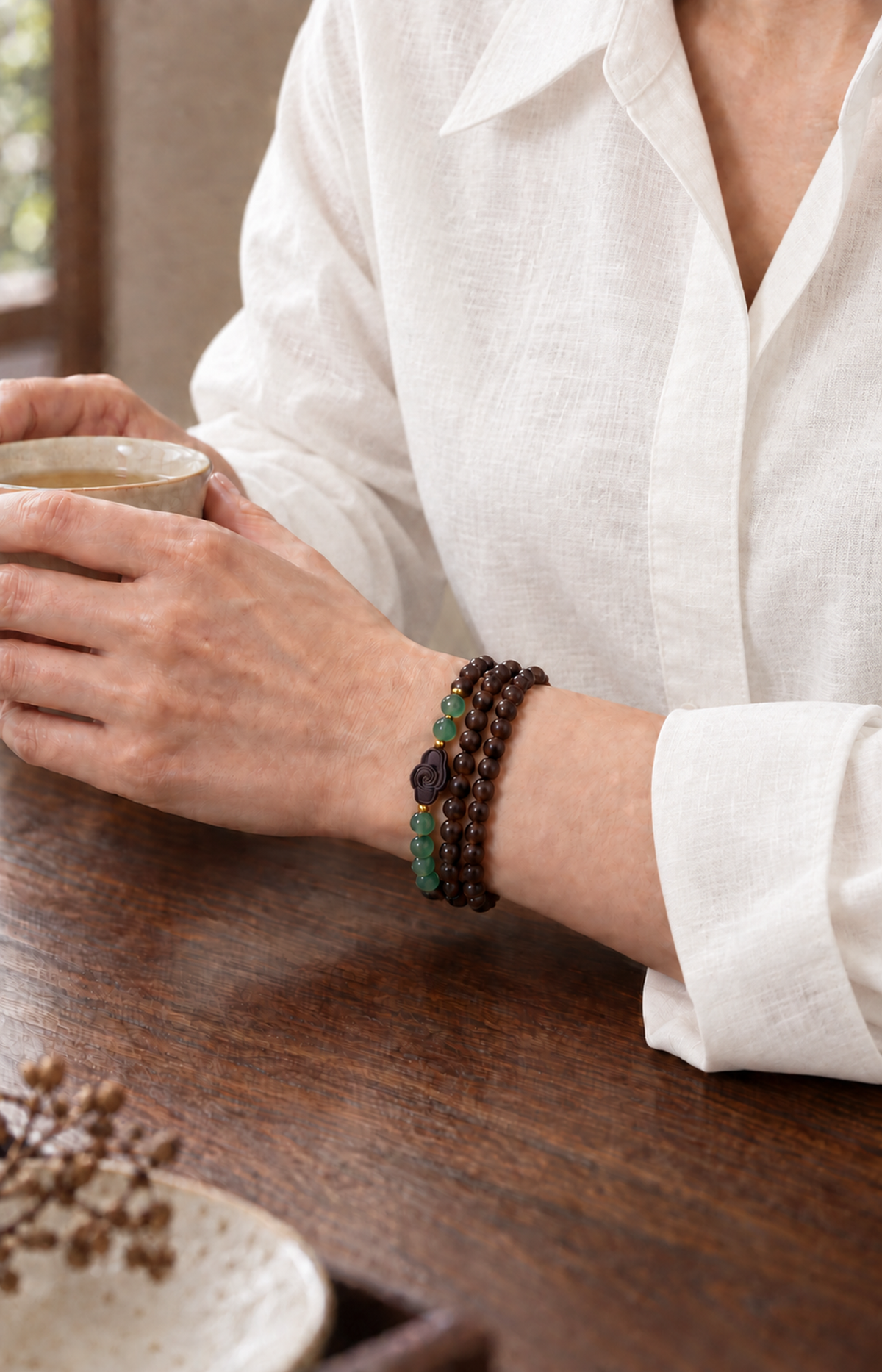 Pine Layers - Scented Bracelet - bracelet wearing view