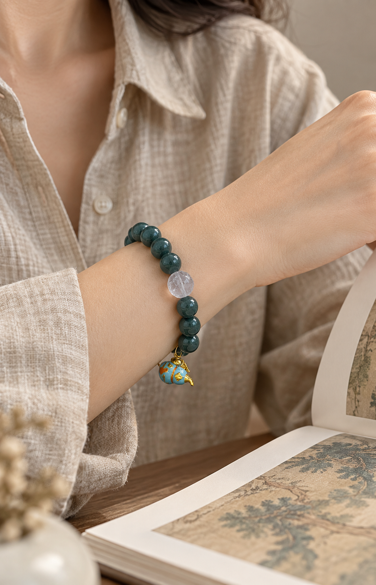 Rainsoaked Hollow - Scented Bracelet - worn view