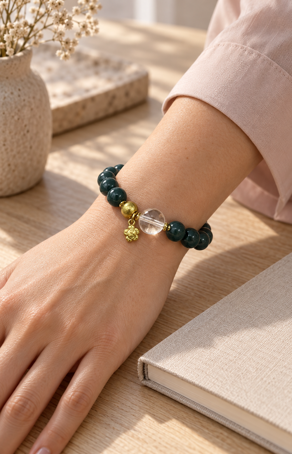 Rainwashed Courtyard - Scented Bracelet - worn view