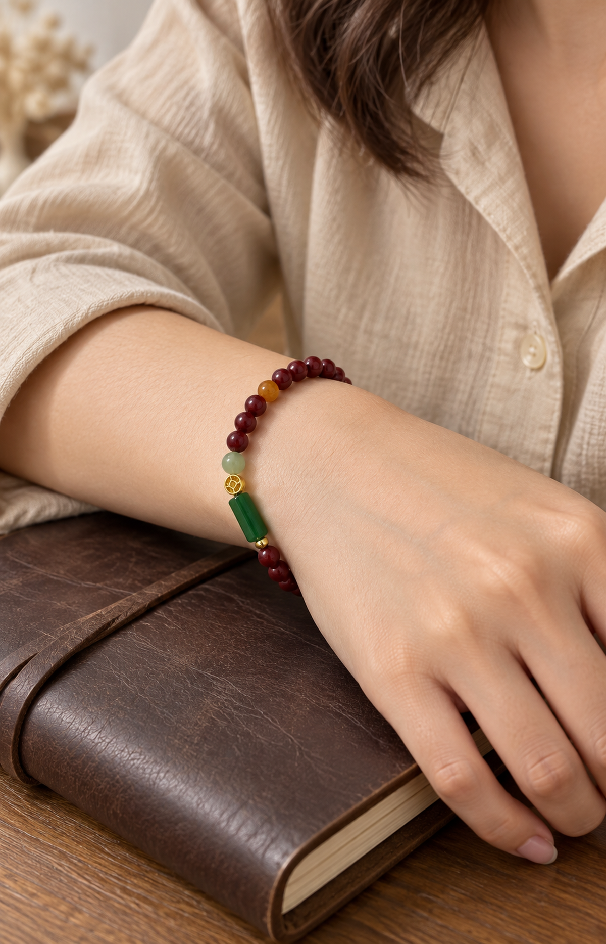 Satin Bookmark - Scented Bracelet - worn view