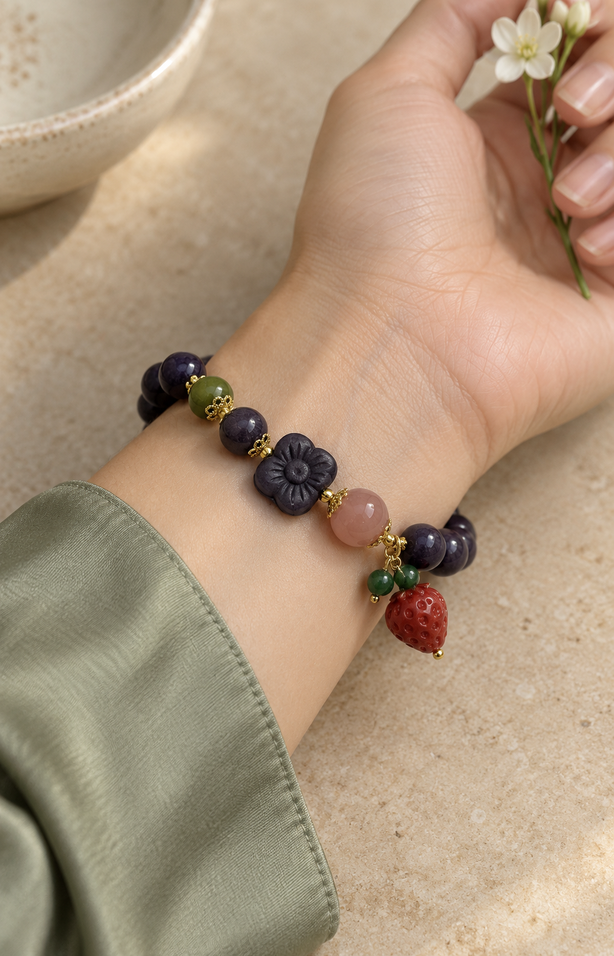 Secret Picnic - Scented Bracelet - worn view