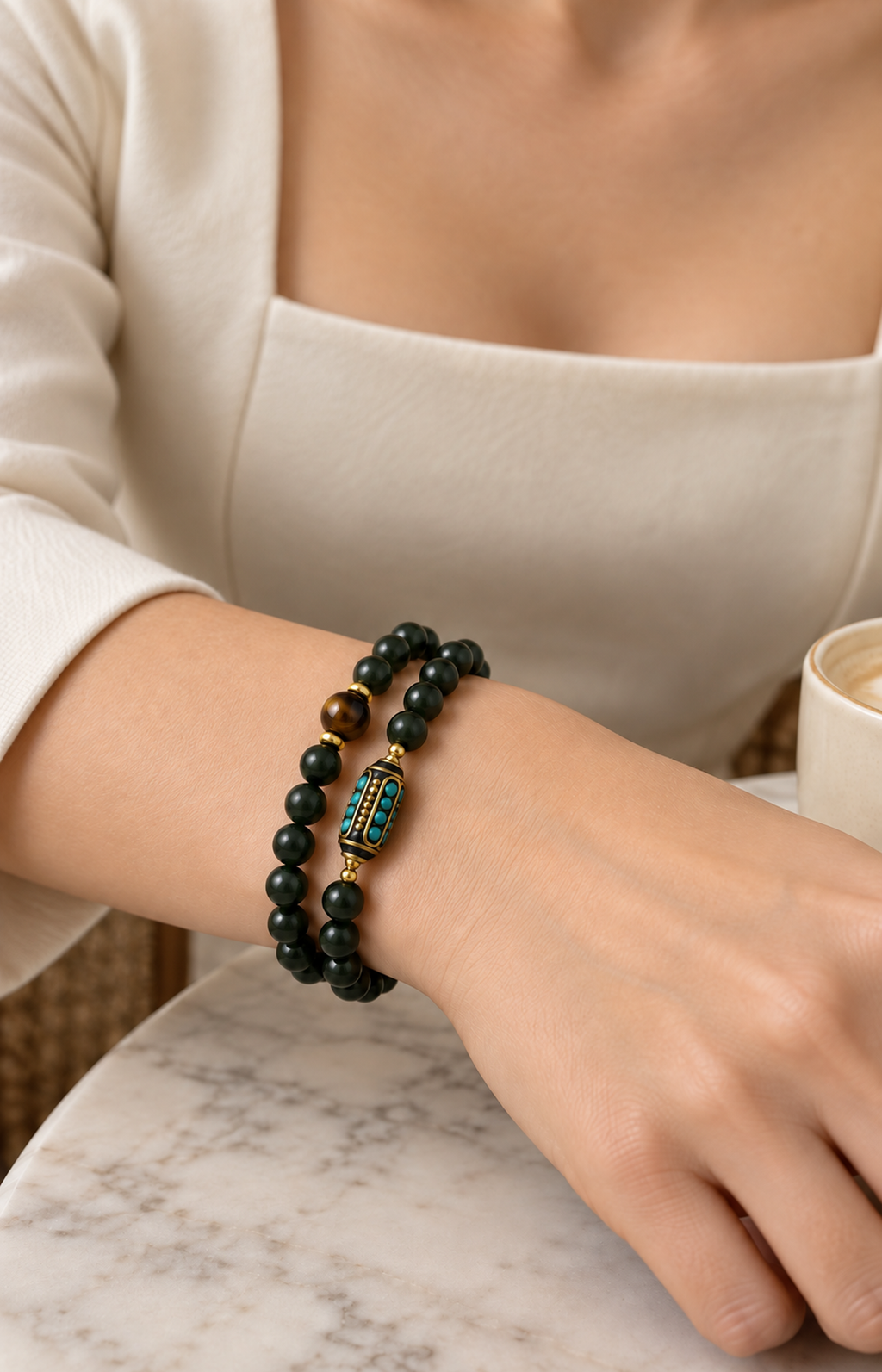 Tea Treasures - Scented Bracelet - worn view