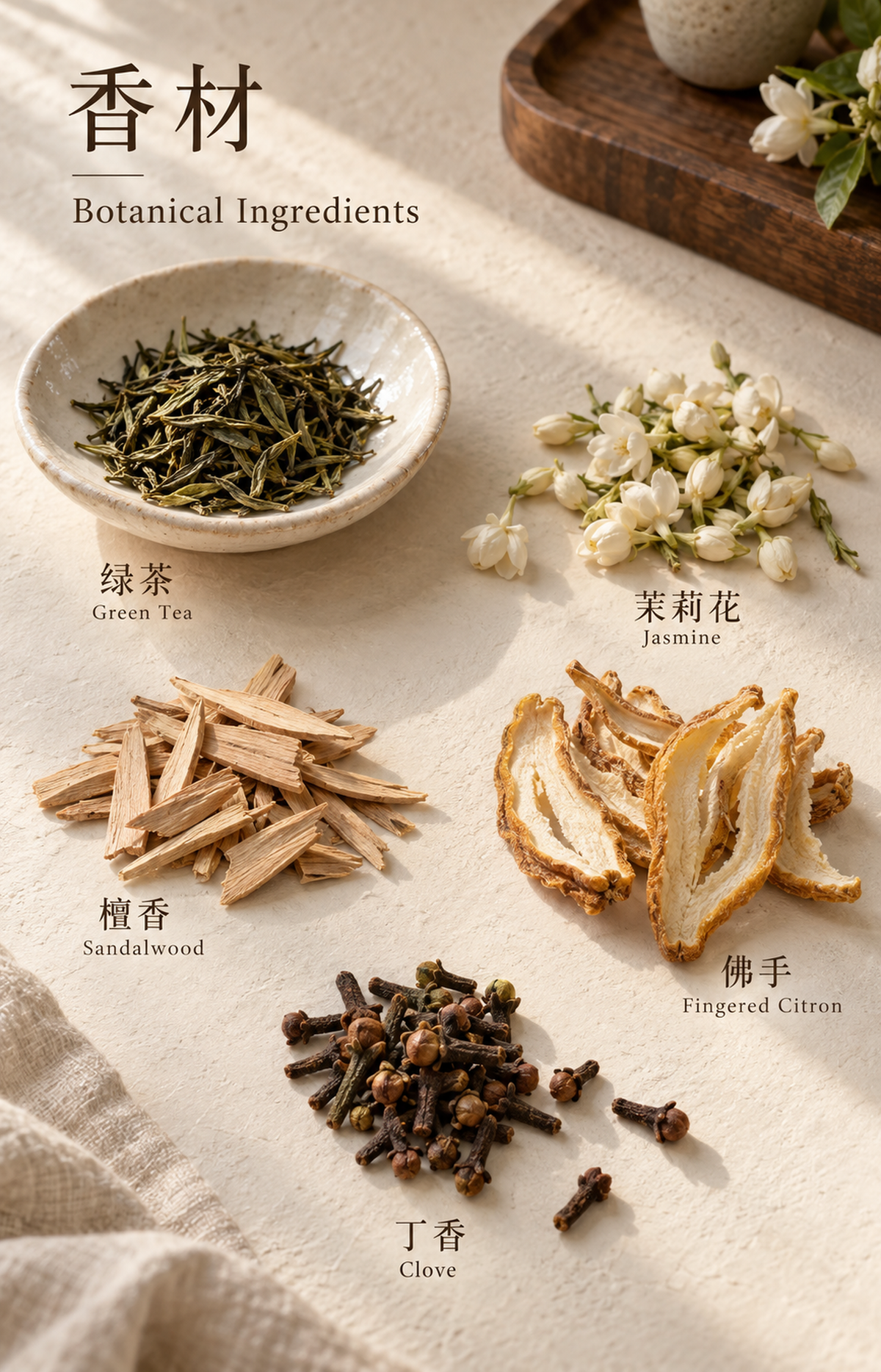 Tea Treasures - Scented Bracelet - botanical materials