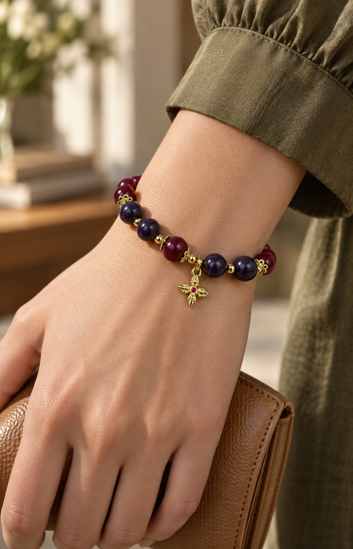 The Flamenco - Beaded Bracelet - worn view