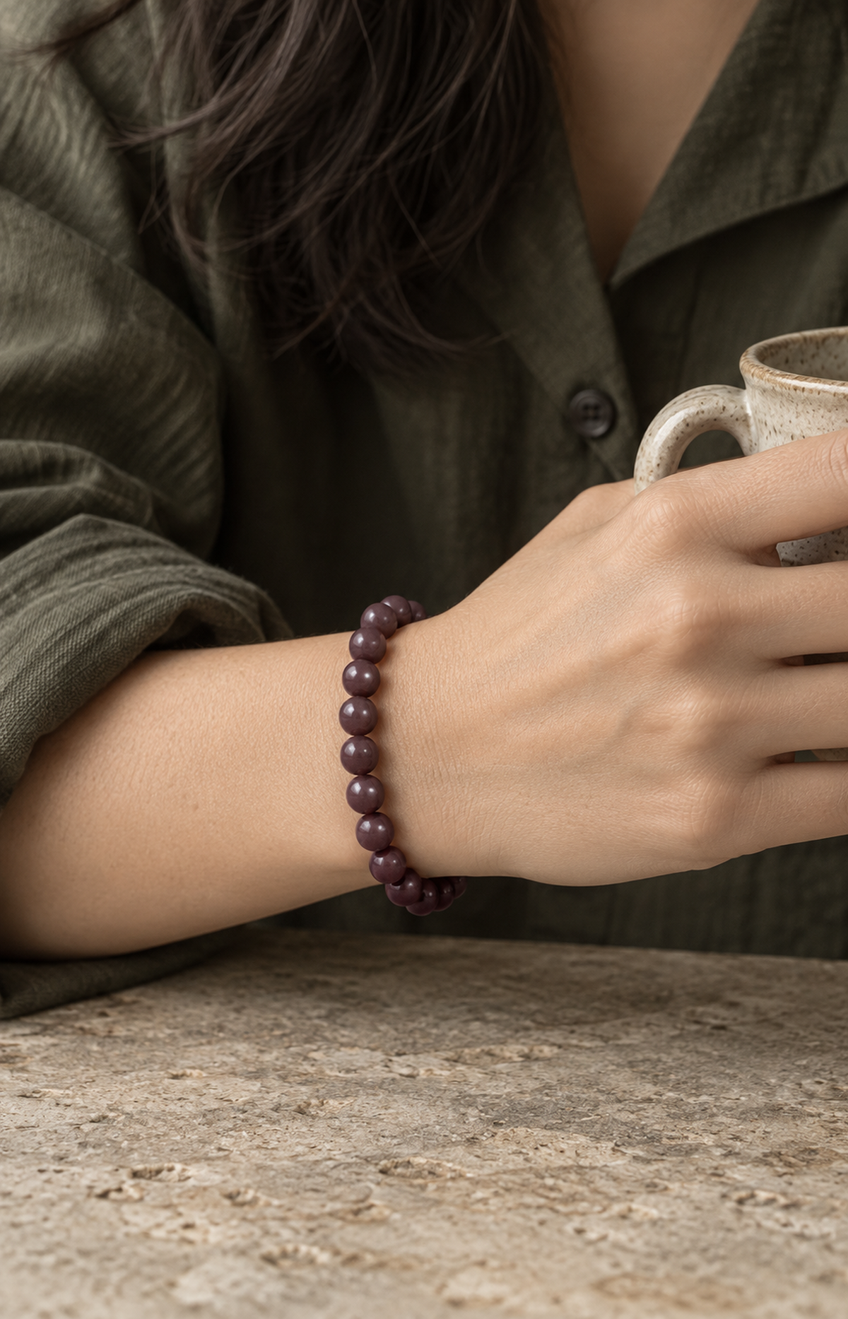 Unsent Postcard - Scented Bracelet - worn view