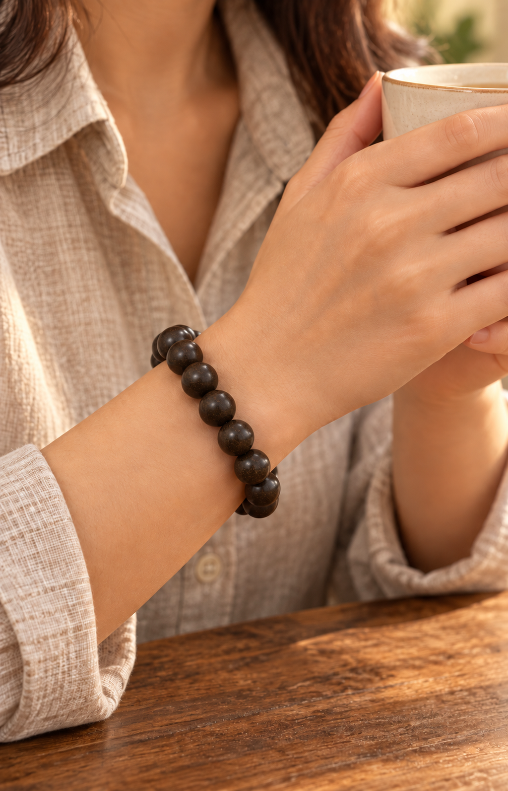 Walnut Patina - Scented Bracelet - worn view