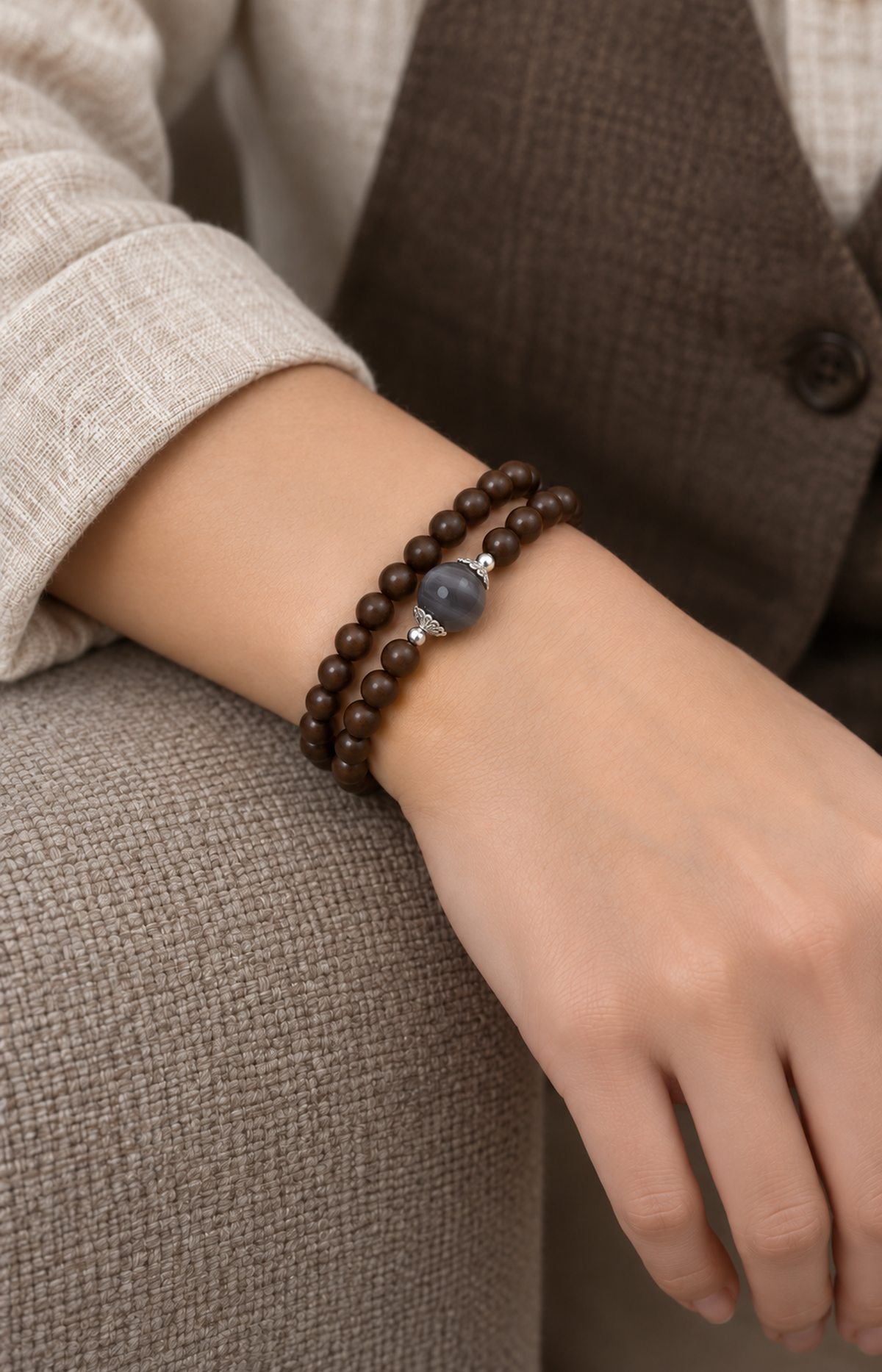 Weathered Cedar - Scented Bracelet - worn view