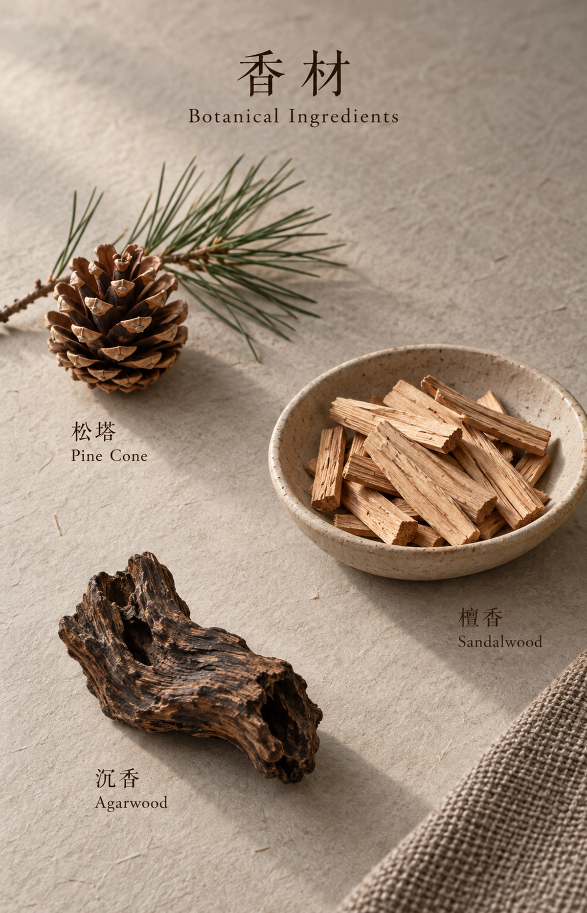 Weathered Cedar - Scented Bracelet - botanical materials