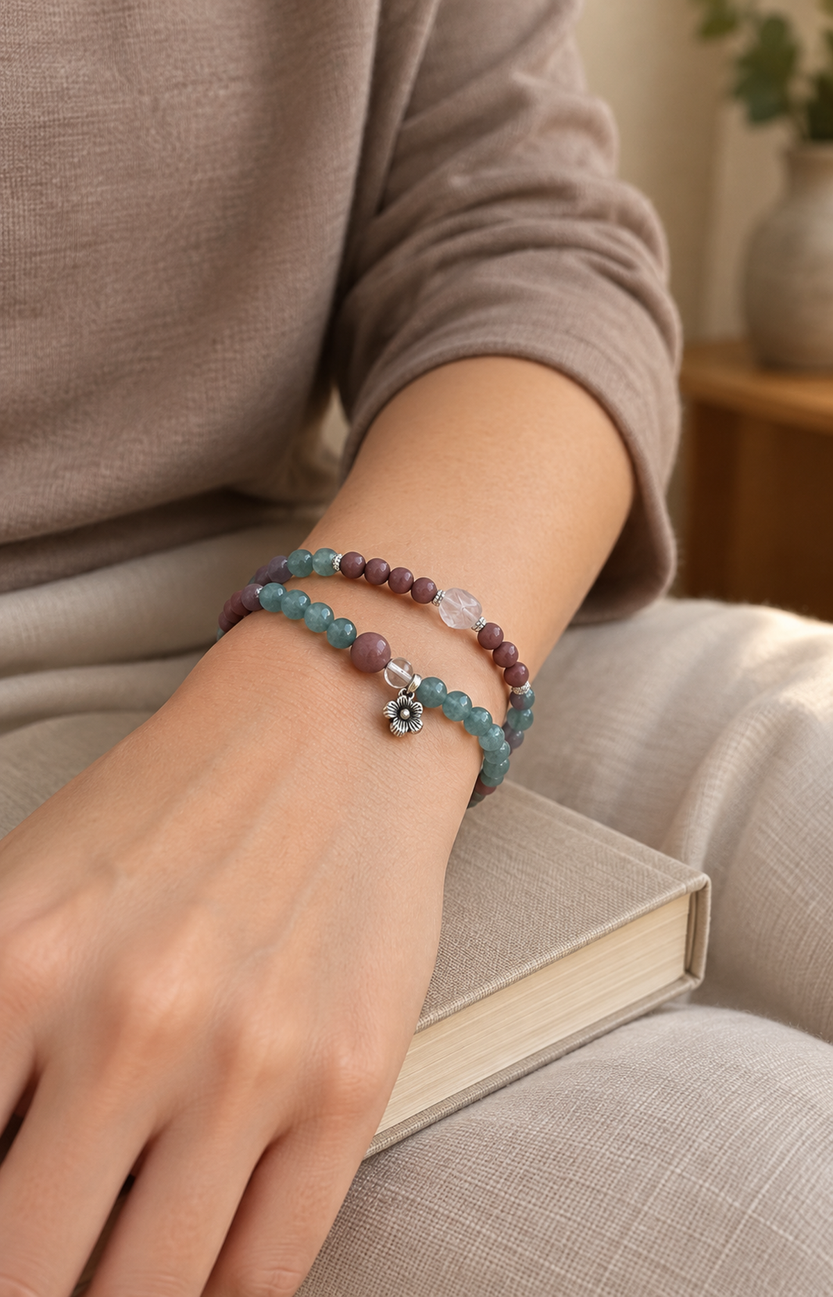 Wildflower Tapestry - Scented Bracelet - worn view