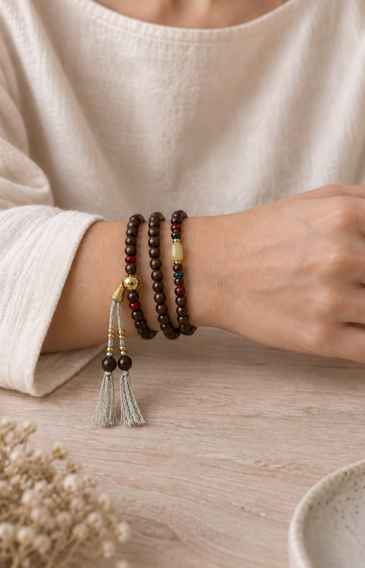 Winding Footpath - Scented Necklace - bracelet wearing view