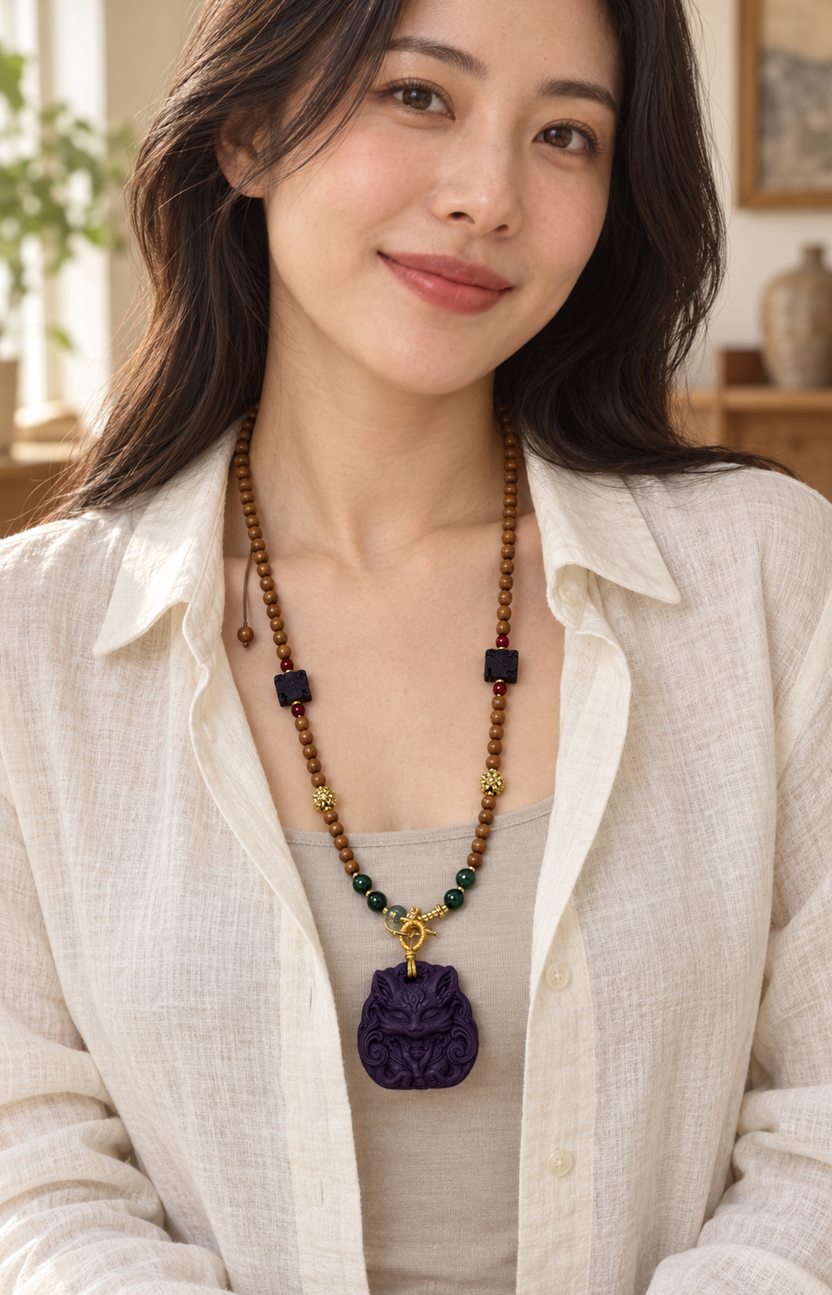 Woodland Folklore - Scented Necklace - worn view